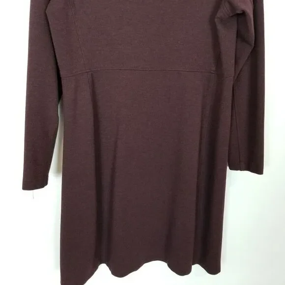 Duluth Trading Co. Women's Wearwithall Ponte Knit Long Sleeve Dress Sz L Maroon - Picture 6 of 7